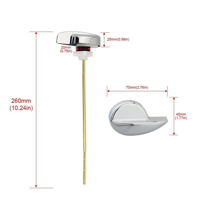 Owfeel Universal Toilet Tank Flush Lever - Deluxe Side Mount Brass Handle Replacement Fit Most Toilets - Image 2